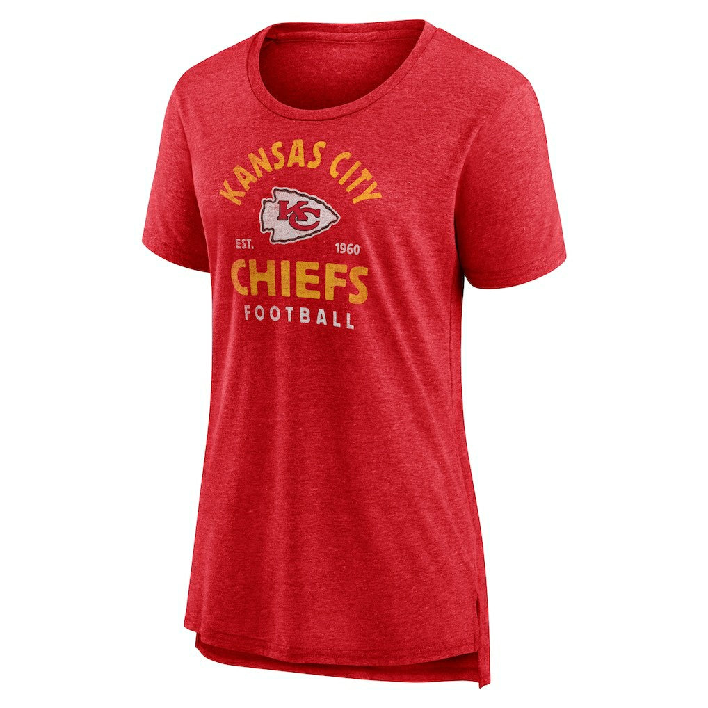 Kansas City Chiefs Women's Vintage Arch Tri-Blend T-Shirt Red