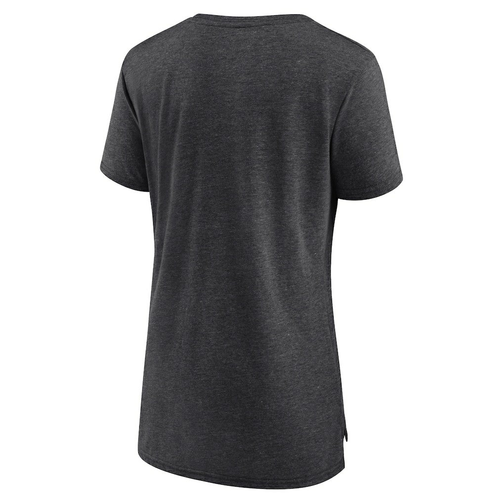 New Orleans Saints Women's Vintage Arch Tri-Blend T-Shirt Charcoal