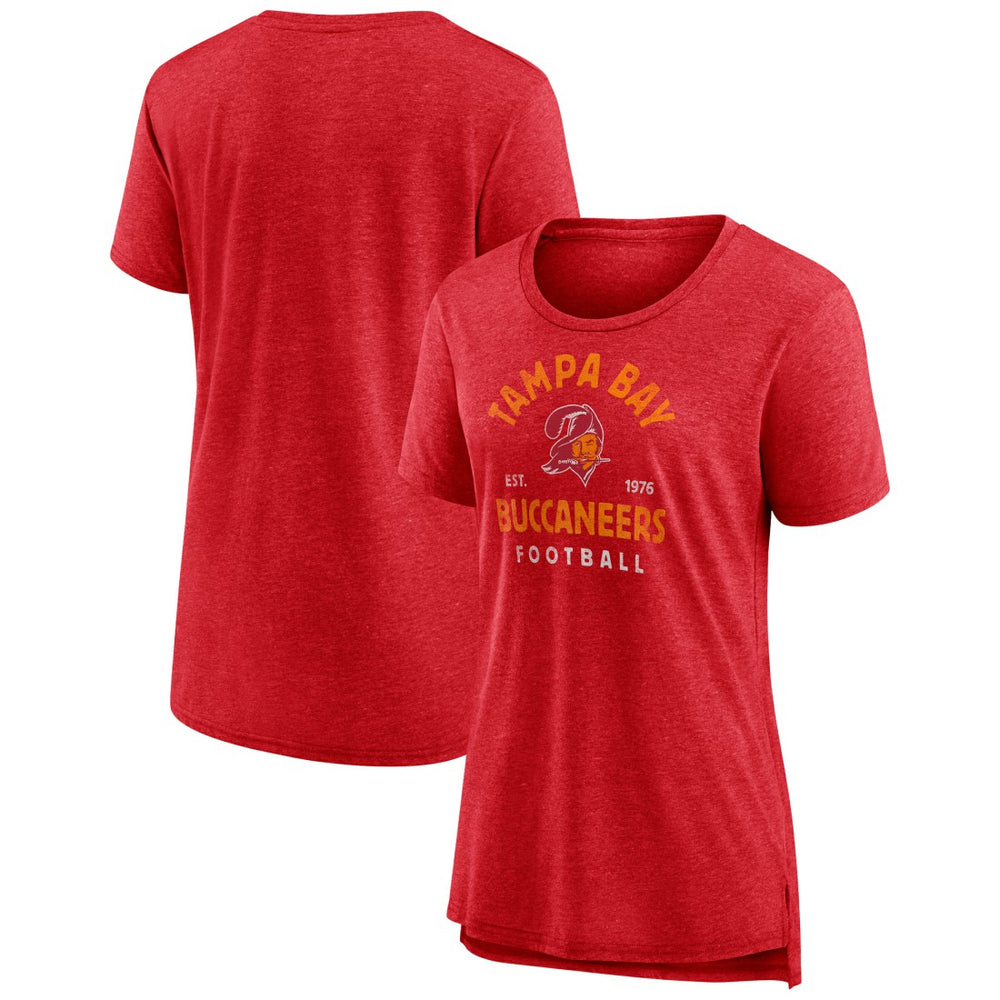 Tampa Bay Buccaneers Women's Vintage Arch Tri-Blend T-Shirt Red