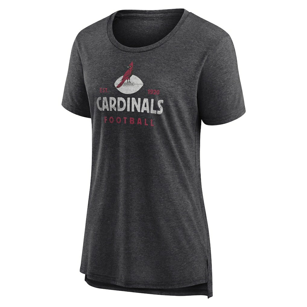 Arizona Cardinals Women's Vintage Arch Tri-Blend T-Shirt Charcoal