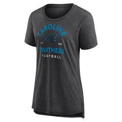 Carolina Panthers Women's Vintage Arch Tri-Blend T-Shirt Charcoal