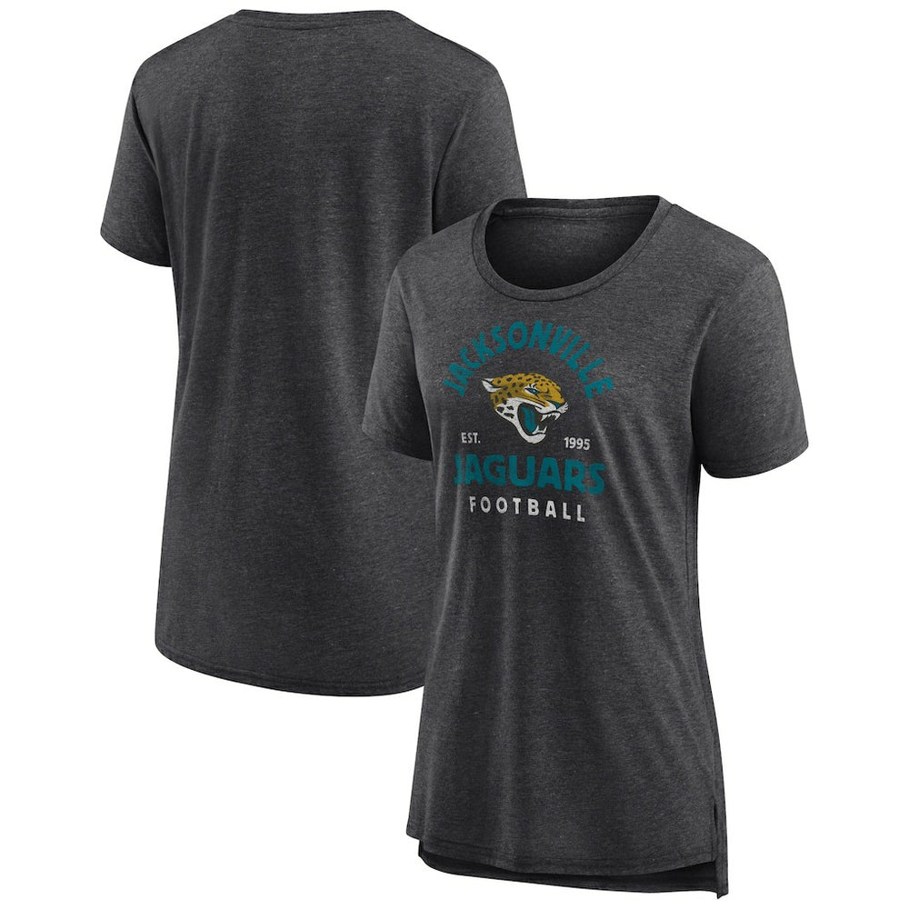 Jacksonville Jaguars Women's Vintage Arch Tri-Blend T-Shirt Charcoal