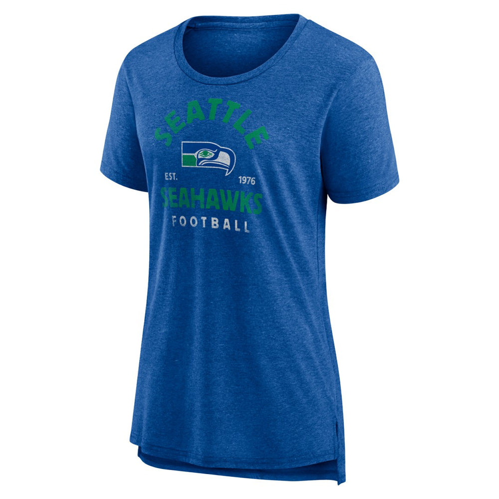 Seattle Seahawks Women's Vintage Arch Tri-Blend T-Shirt Royal