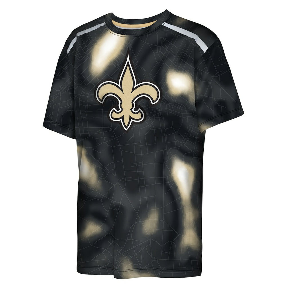 New Orleans Saints Outerstuff Youth End Zone Dri-Tek T-Shirt Black