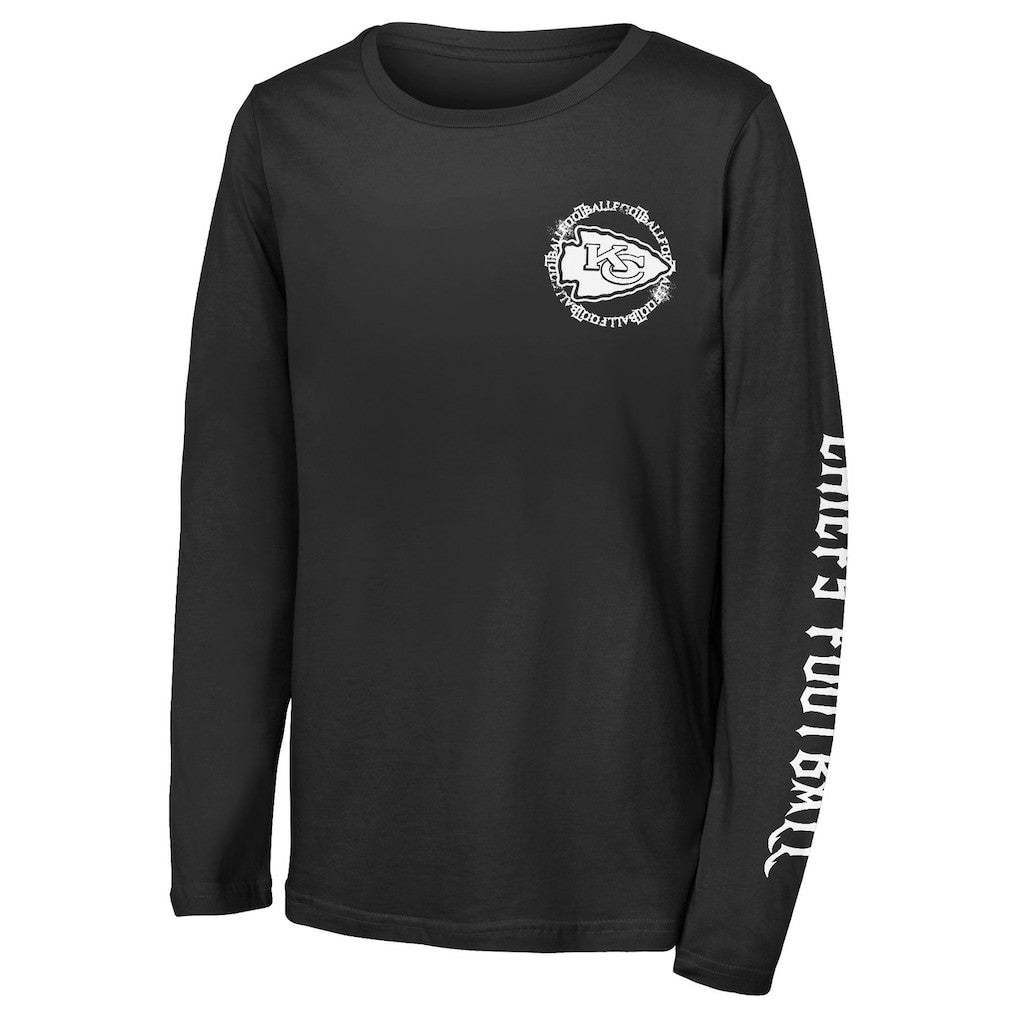 Kansas City Chiefs Outerstuff Youth Rumble Long Sleeve T-Shirt Black