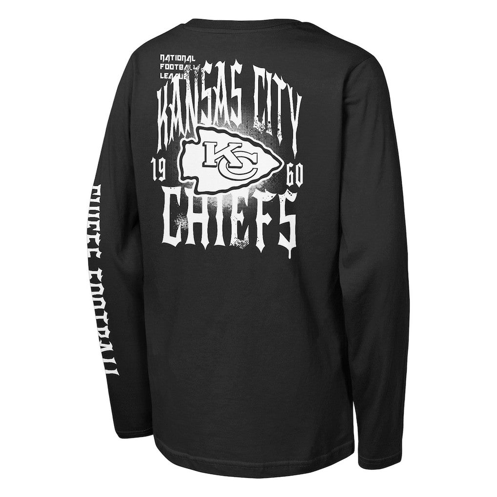 Kansas City Chiefs Outerstuff Youth Rumble Long Sleeve T-Shirt Black