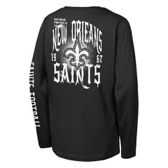 New Orleans Saints Outerstuff Youth Rumble Long Sleeve T-Shirt Black