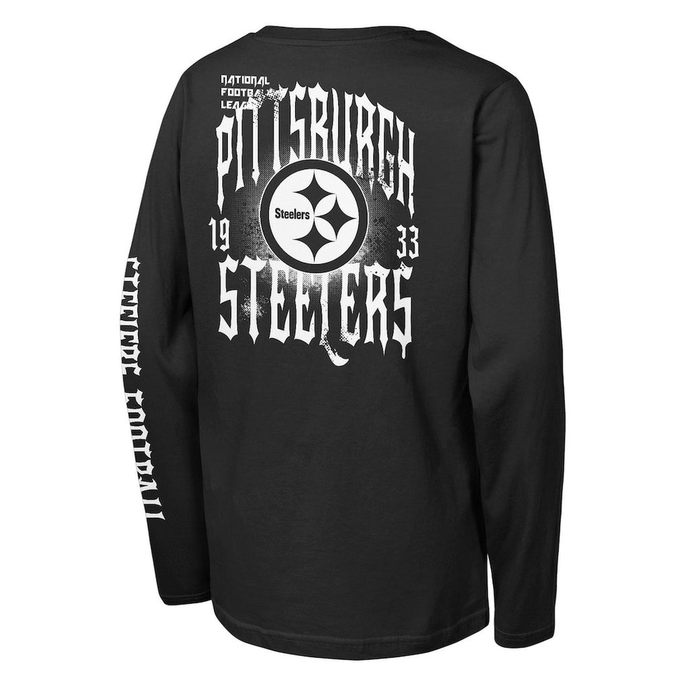 Pittsburgh Steelers Outerstuff Youth Rumble Long Sleeve T-Shirt Black