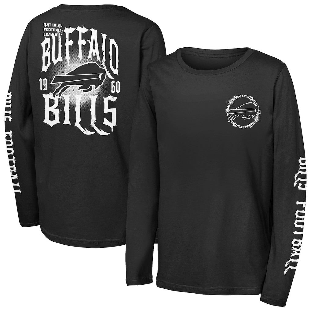 Buffalo Bills Outerstuff Youth Rumble Long Sleeve T-Shirt Black