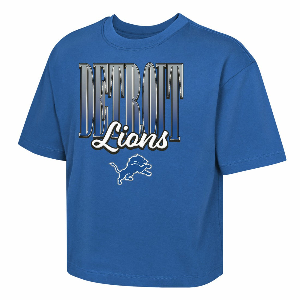 Detroit Lions Outerstuff Girls Youth Big City Boxy T-Shirt Blue