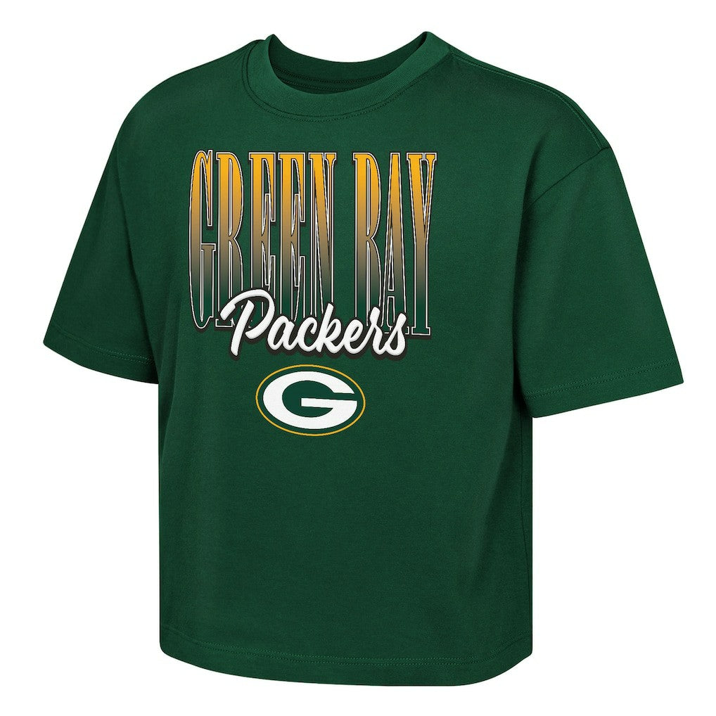 Green Bay Packers Outerstuff Girls Youth Big City Boxy T-Shirt Green