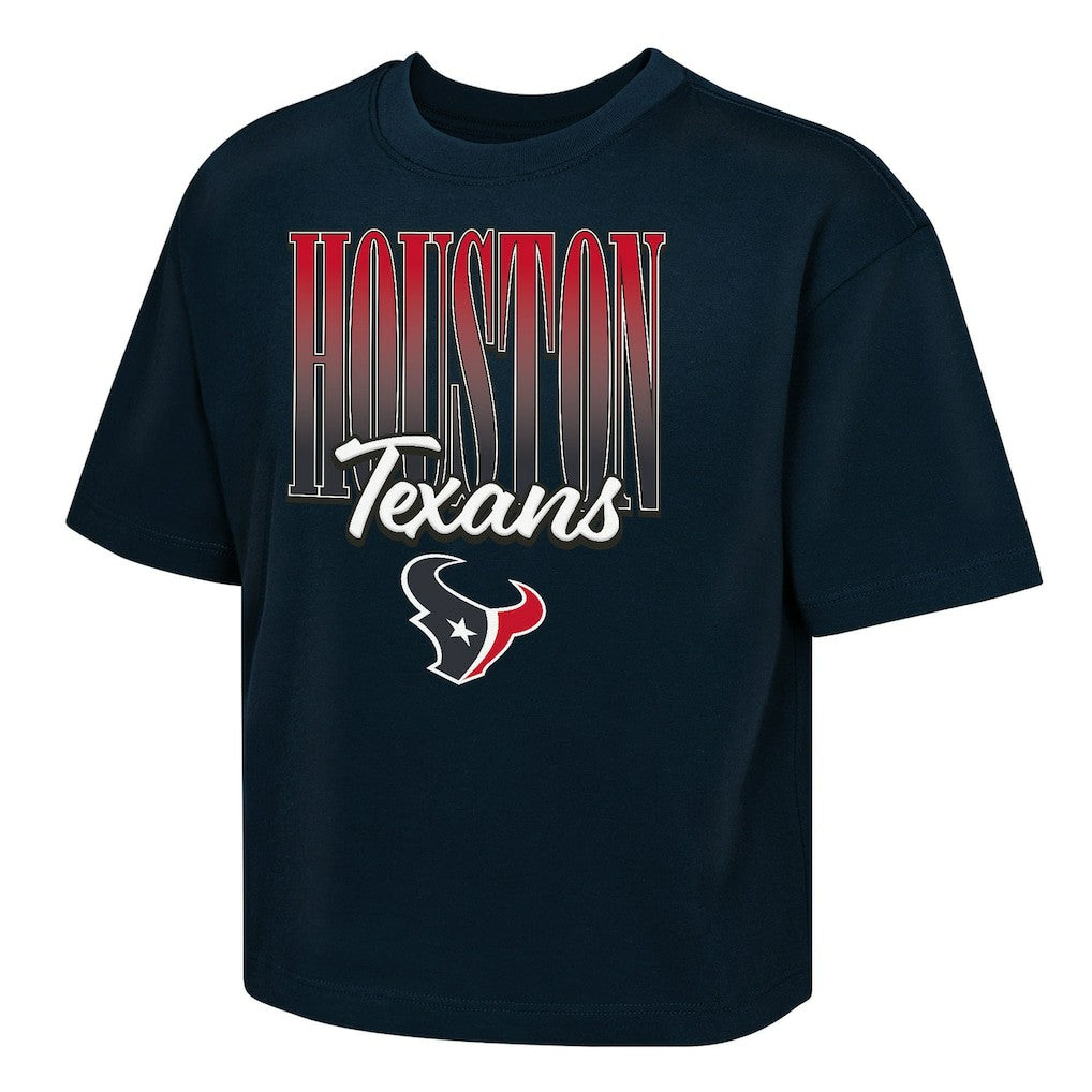 Houston Texans Outerstuff Girls Youth Big City Boxy T-Shirt Navy