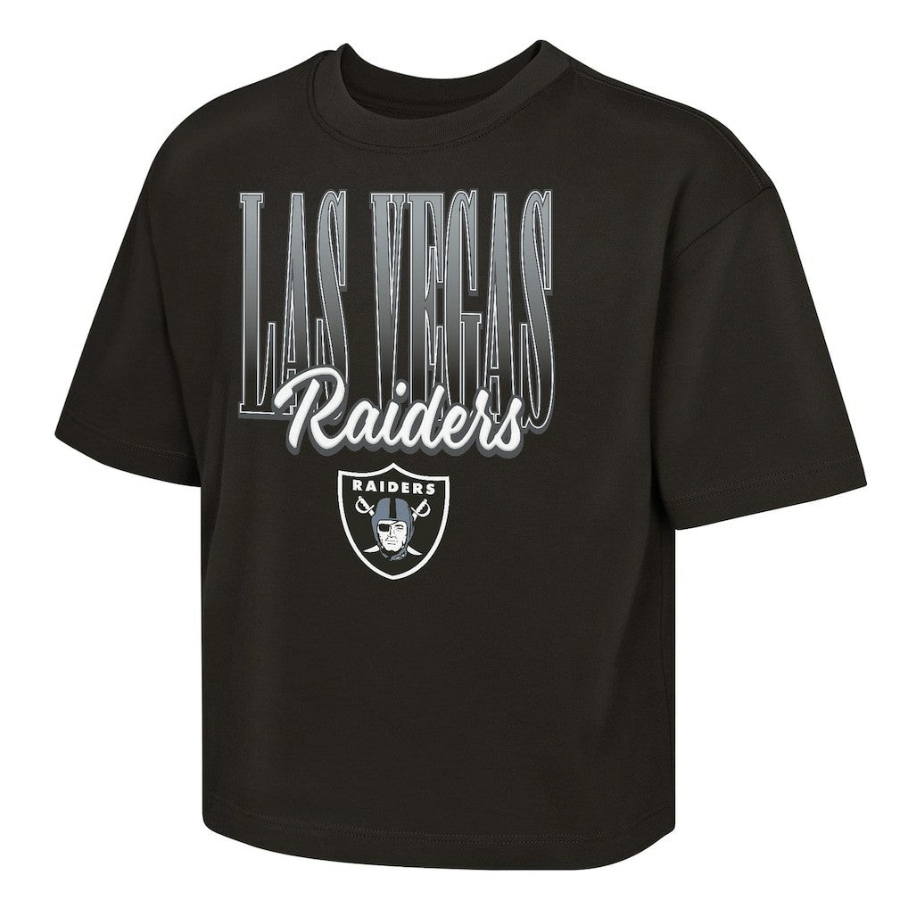 Las Vegas Raiders Outerstuff Girls Youth Big City Boxy T-Shirt Black