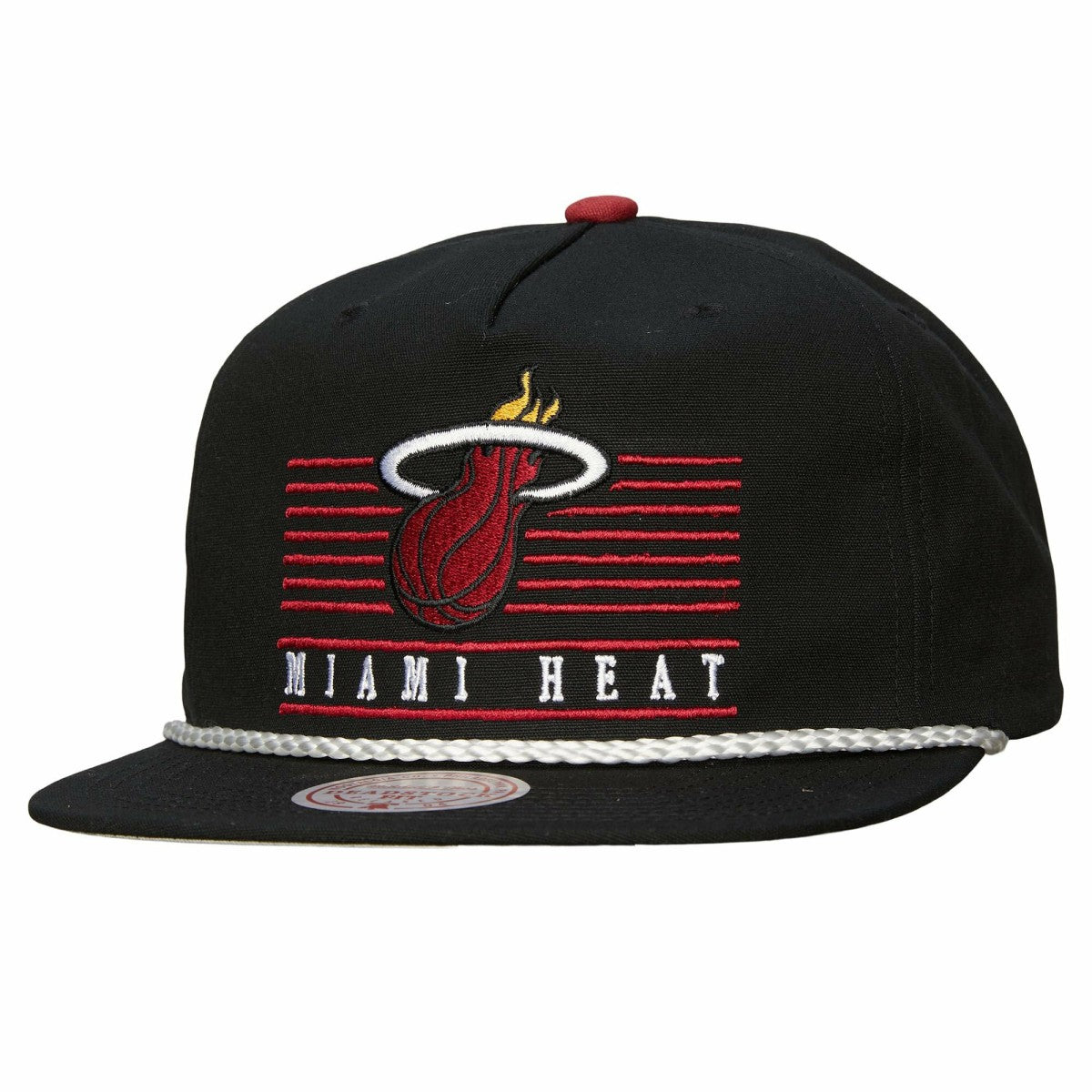 Miami Heat Ascend Deadstock Snapback Hat Black | Mitchell & Ness US