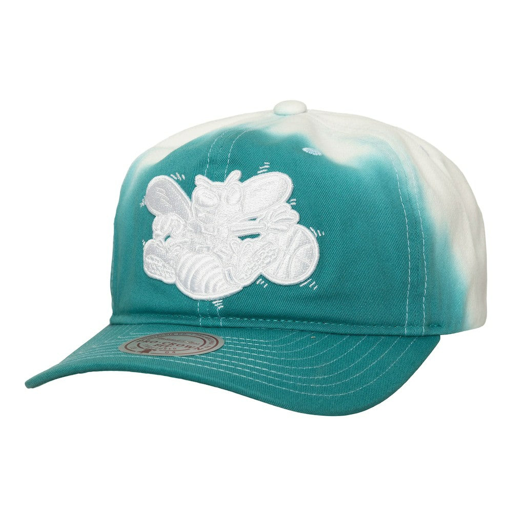 Charlotte Hornets Dip Dye Pro Crown Adjustable Hat Teal/White | Mitchell & Ness online