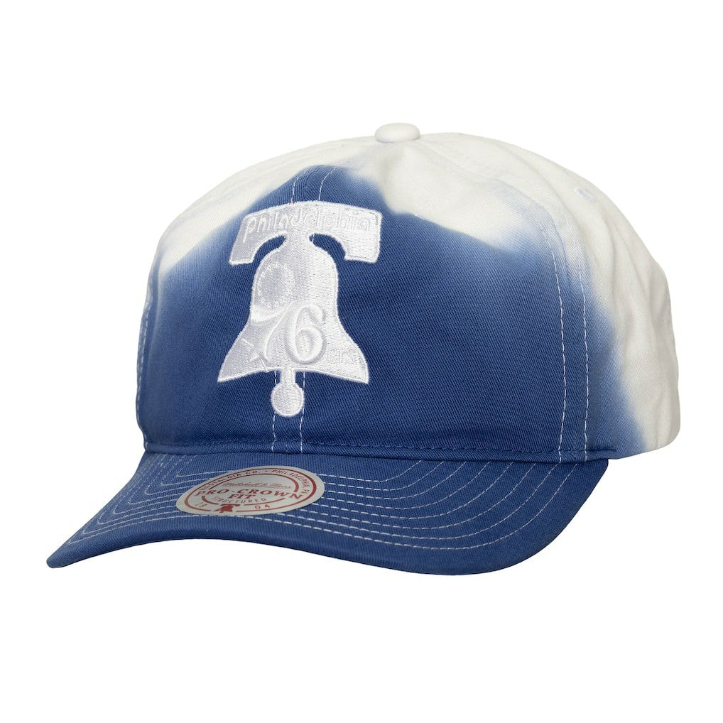 Philadelphia 76ers Dip Dye Pro Crown Adjustable Hat for sale Royal/White | Mitchell & Ness for sale