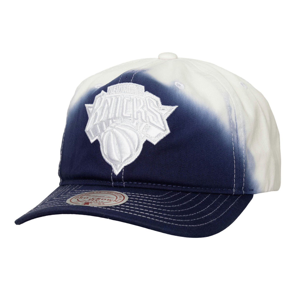 New York Knicks Dip Dye Pro Crown Adjustable Hat Royal/White | Mitchell & Ness US