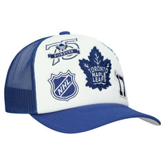Toronto Maple Leafs Mitchell & Ness Gridlock Trucker Adjustable Hat - White/Blue - NHL 202545043