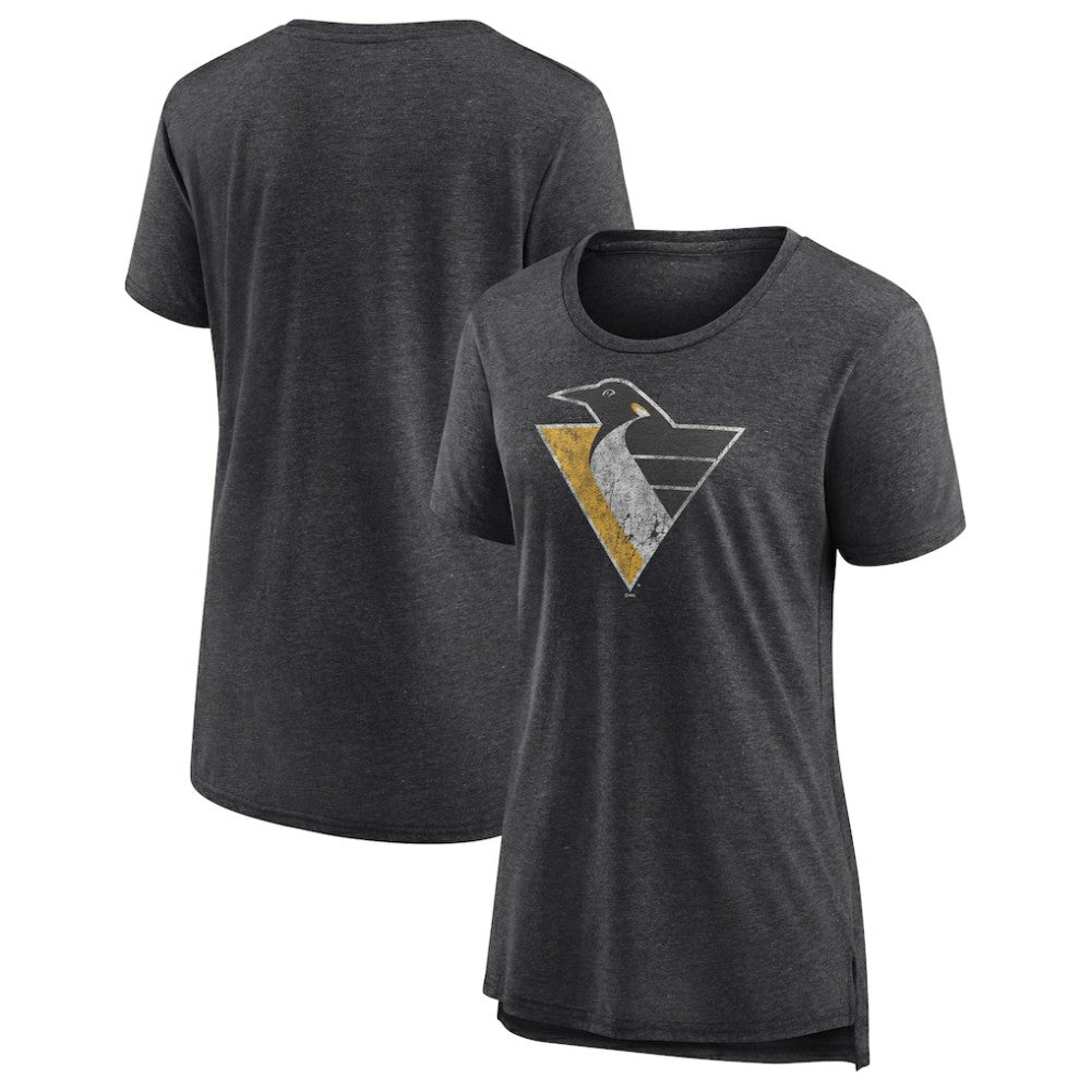 Pittsburgh Penguins Women's Slow Whistle Tri-Blend T-Shirt - Gray - NHL 202545073
