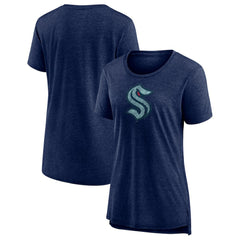Seattle Kraken Women's Slow Whistle Tri-Blend T-Shirt - Deep Sea Blue - NHL 202545074