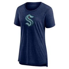 Seattle Kraken Women's Slow Whistle Tri-Blend T-Shirt - Deep Sea Blue - NHL 202545074