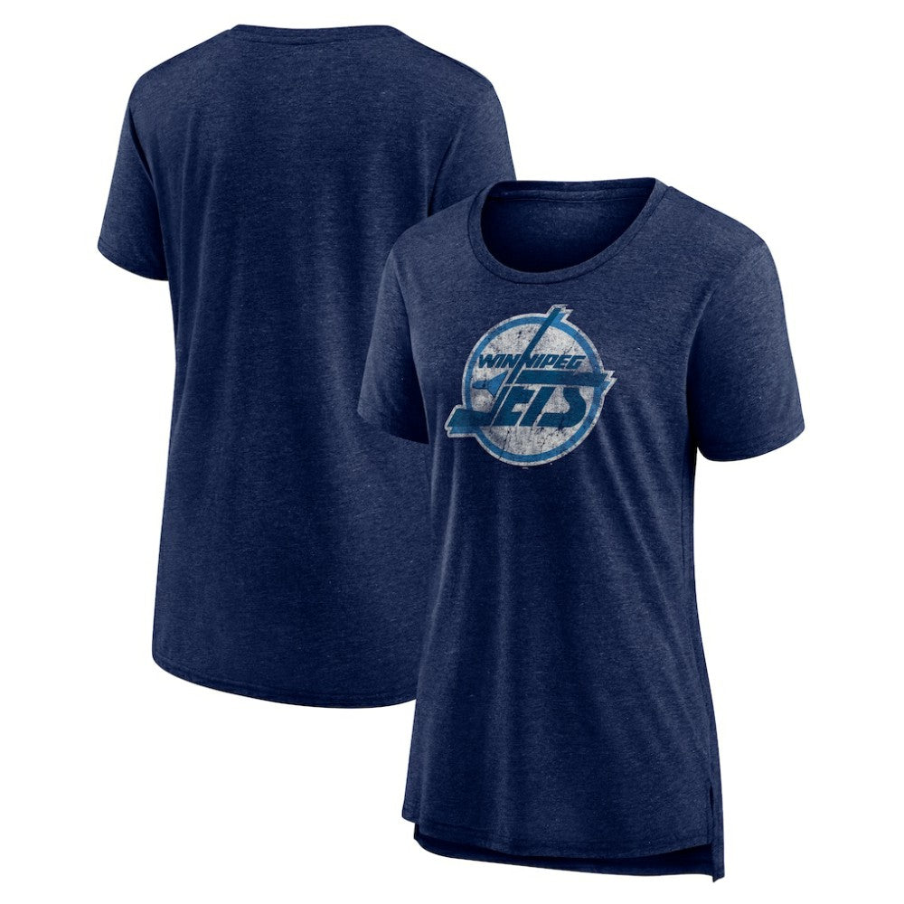 Winnipeg Jets Women's Slow Whistle Tri-Blend T-Shirt - Navy - NHL 202545077