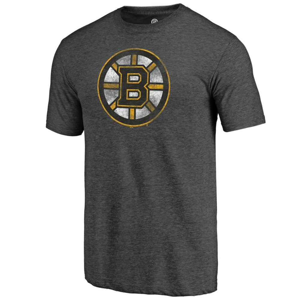 Boston Bruins Distressed Tri-Blend T-Shirt - Charcoal - NHL 202545409