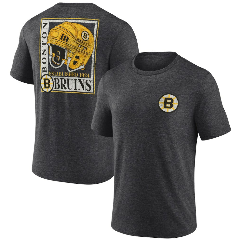 Boston Bruins Earnest Will Tri-Blend T-Shirt - Charcoal - NHL 202545412