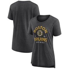 Boston Bruins Women's Vintage Arch Tri-Blend T-Shirt - Gray - NHL 202545413