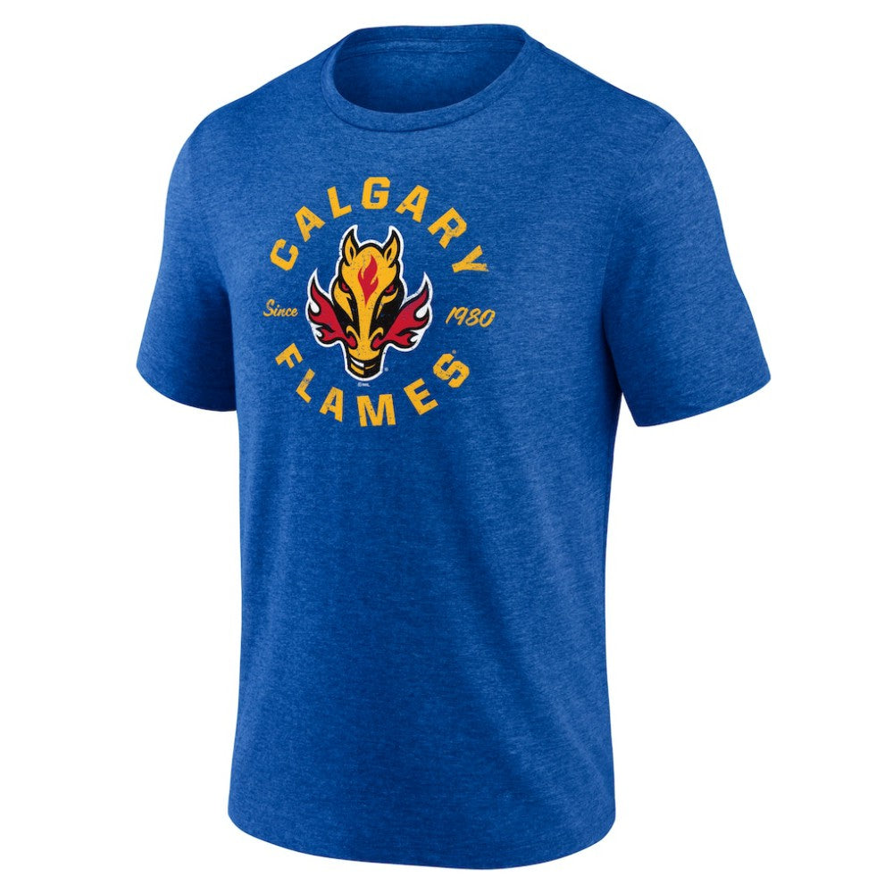 Calgary Flames Represent Tri-Blend T-Shirt - Blue - NHL 202545426