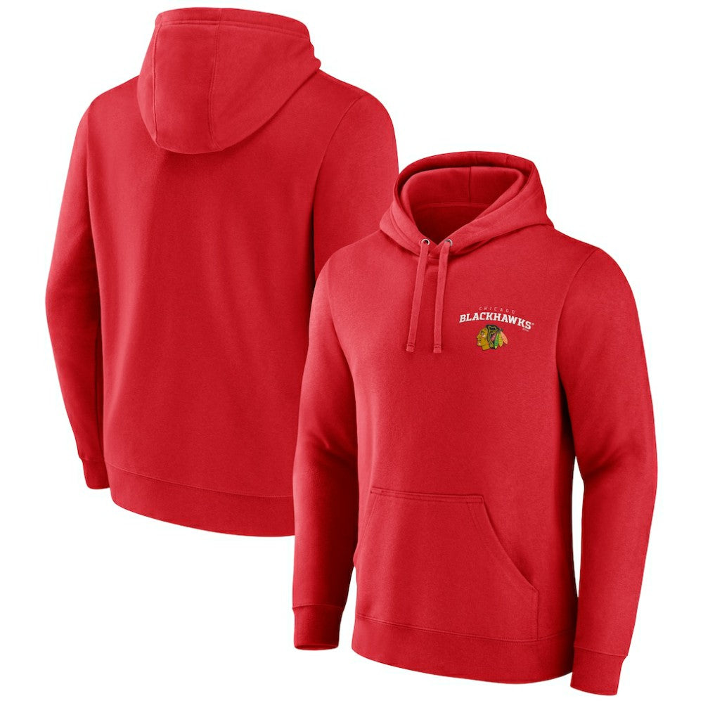Chicago Blackhawks Team Lockup Pullover Hoodie - Red - NHL 202545439