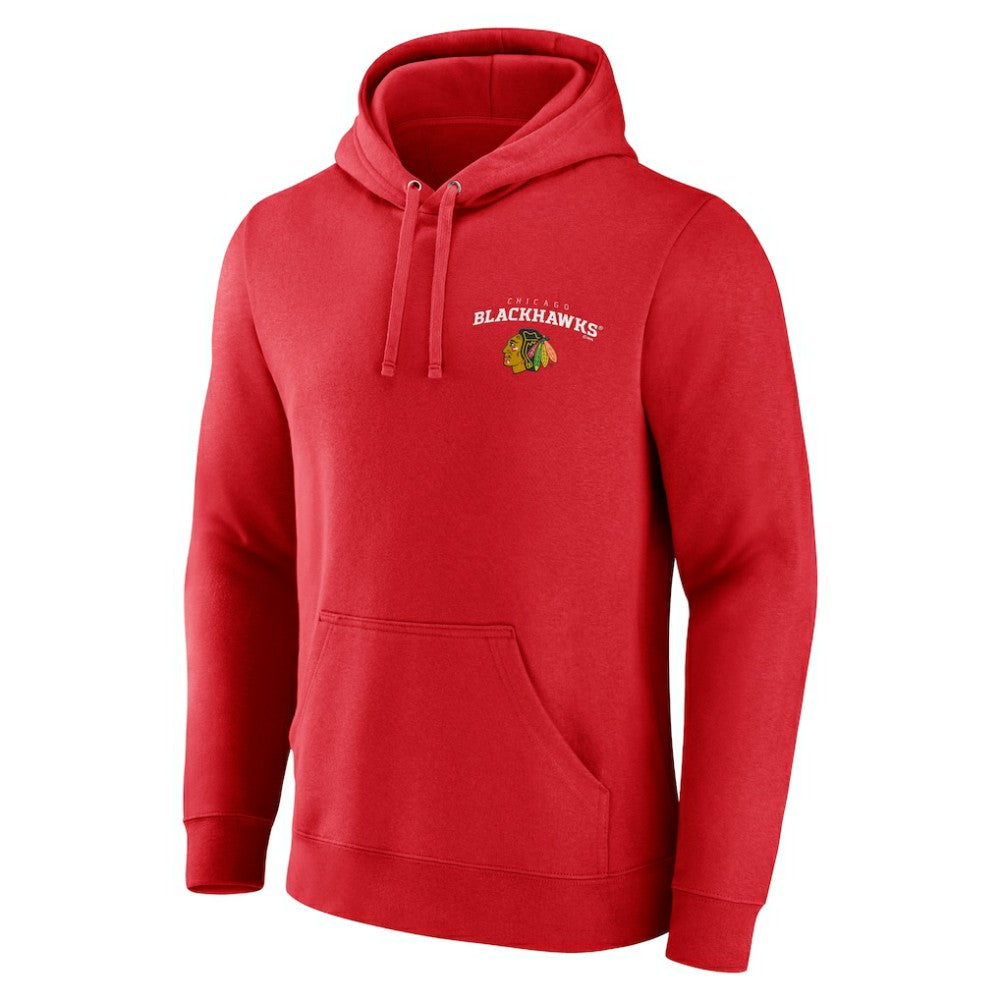 Chicago Blackhawks Team Lockup Pullover Hoodie - Red - NHL 202545439