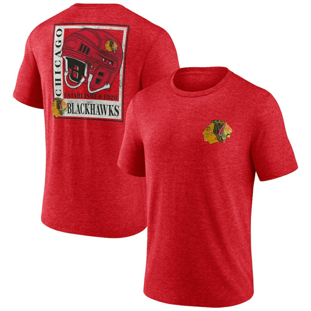 Chicago Blackhawks Earnest Will Tri-Blend T-Shirt - Red - NHL 202545445