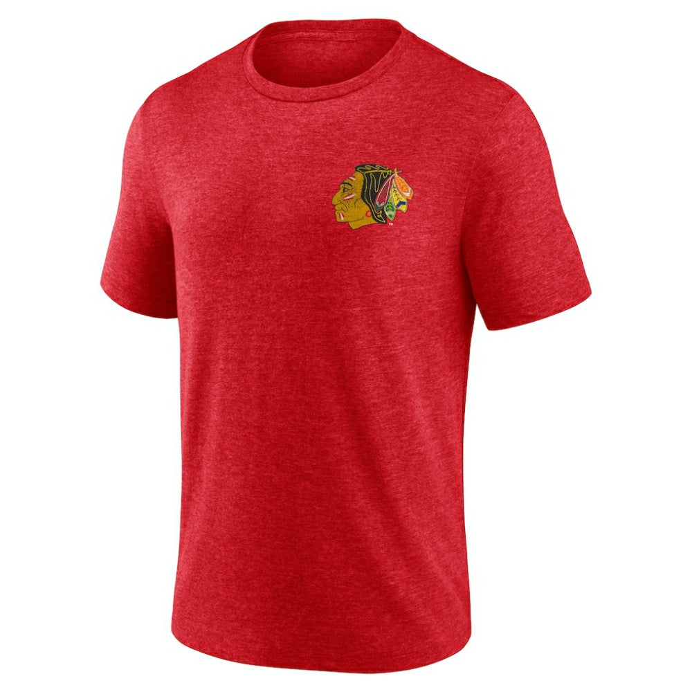 Chicago Blackhawks Earnest Will Tri-Blend T-Shirt - Red - NHL 202545445