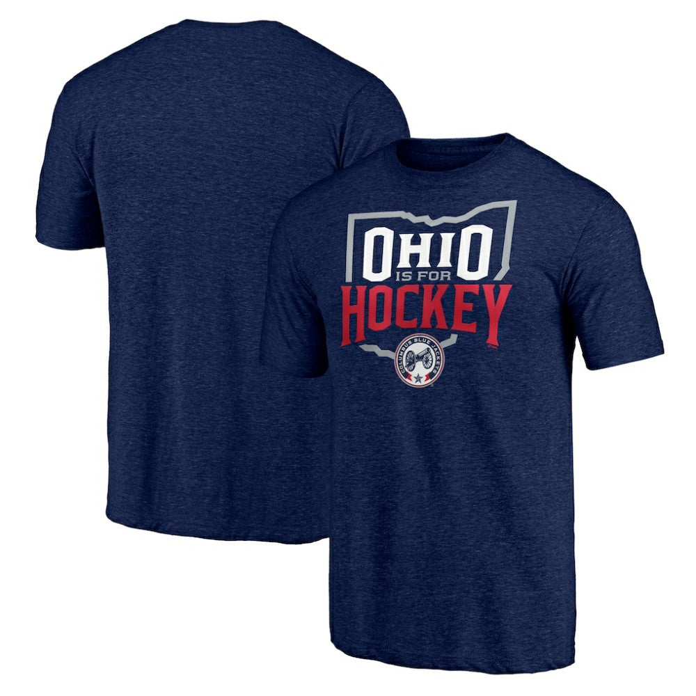 Columbus Blue Jackets Shoot to Score Tri-Blend T-Shirt - Navy - NHL 202545452