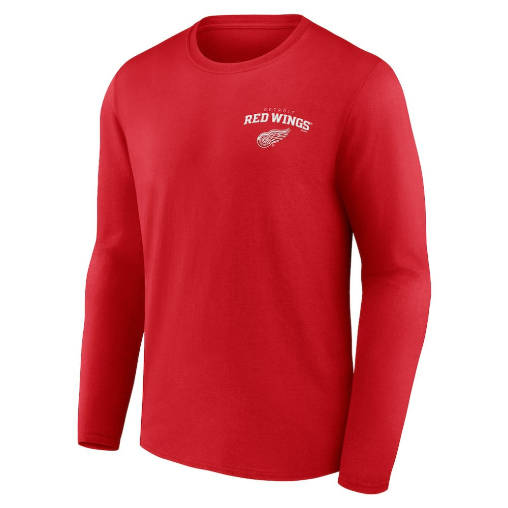 Detroit Red Wings Team Lockup Long Sleeve T-Shirt - Red - NHL 202545454
