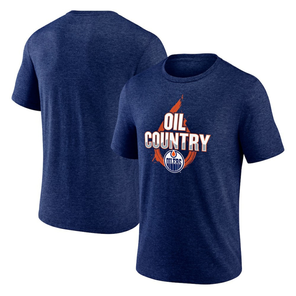 Edmonton Oilers Represent Tri-Blend T-Shirt - Navy - NHL 202545469