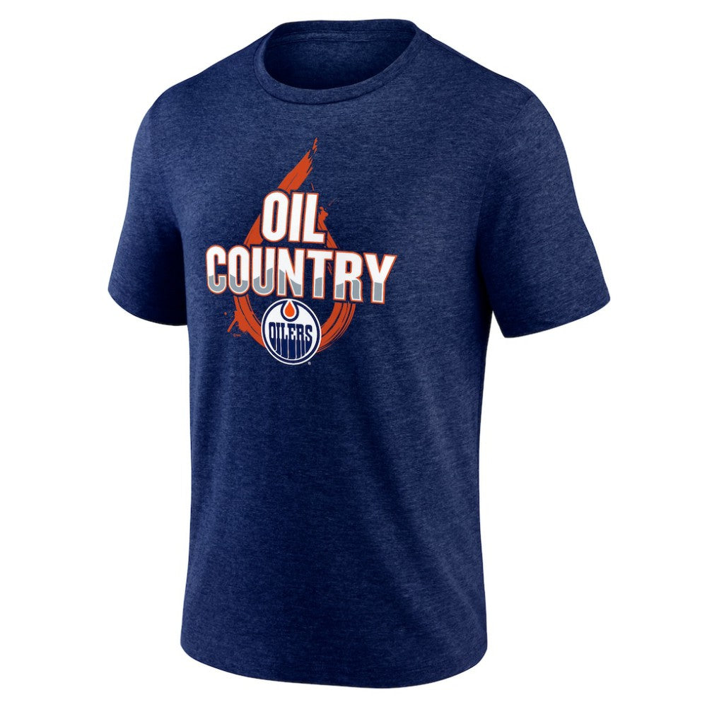 Edmonton Oilers Represent Tri-Blend T-Shirt - Navy - NHL 202545469