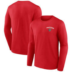 Florida Panthers Team Lockup Long Sleeve T-Shirt - Red - NHL 202545477