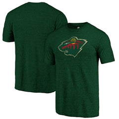 Minnesota Wild Distressed Logo Tri-Blend T-Shirt - Green - NHL 202545494