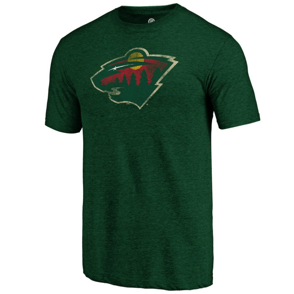 Minnesota Wild Distressed Logo Tri-Blend T-Shirt - Green - NHL 202545494