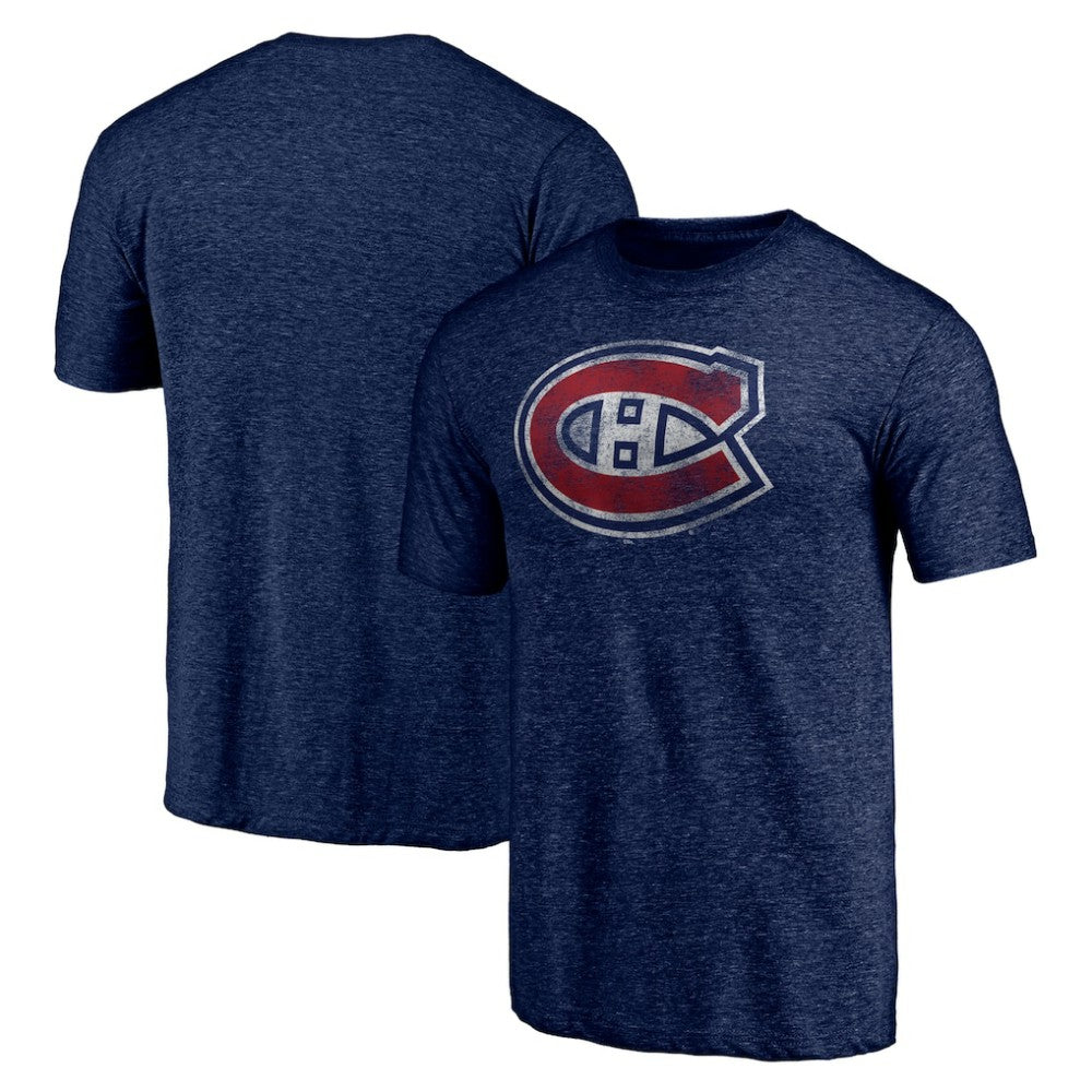 Montreal Canadiens Distressed Tri-Blend T-Shirt - Navy - NHL 202545497