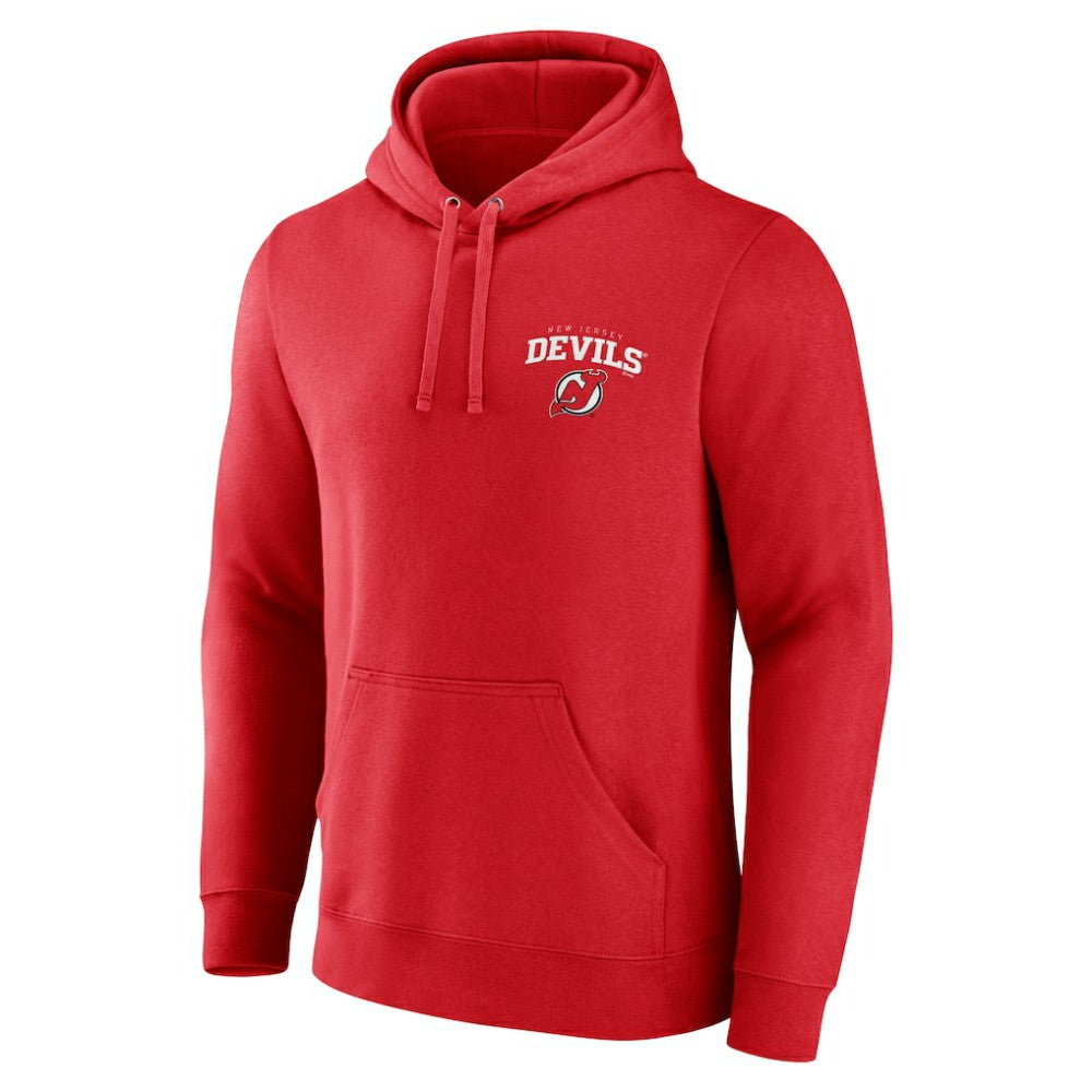 New Jersey Devils Team Lockup Pullover Hoodie - Red - NHL 202545519
