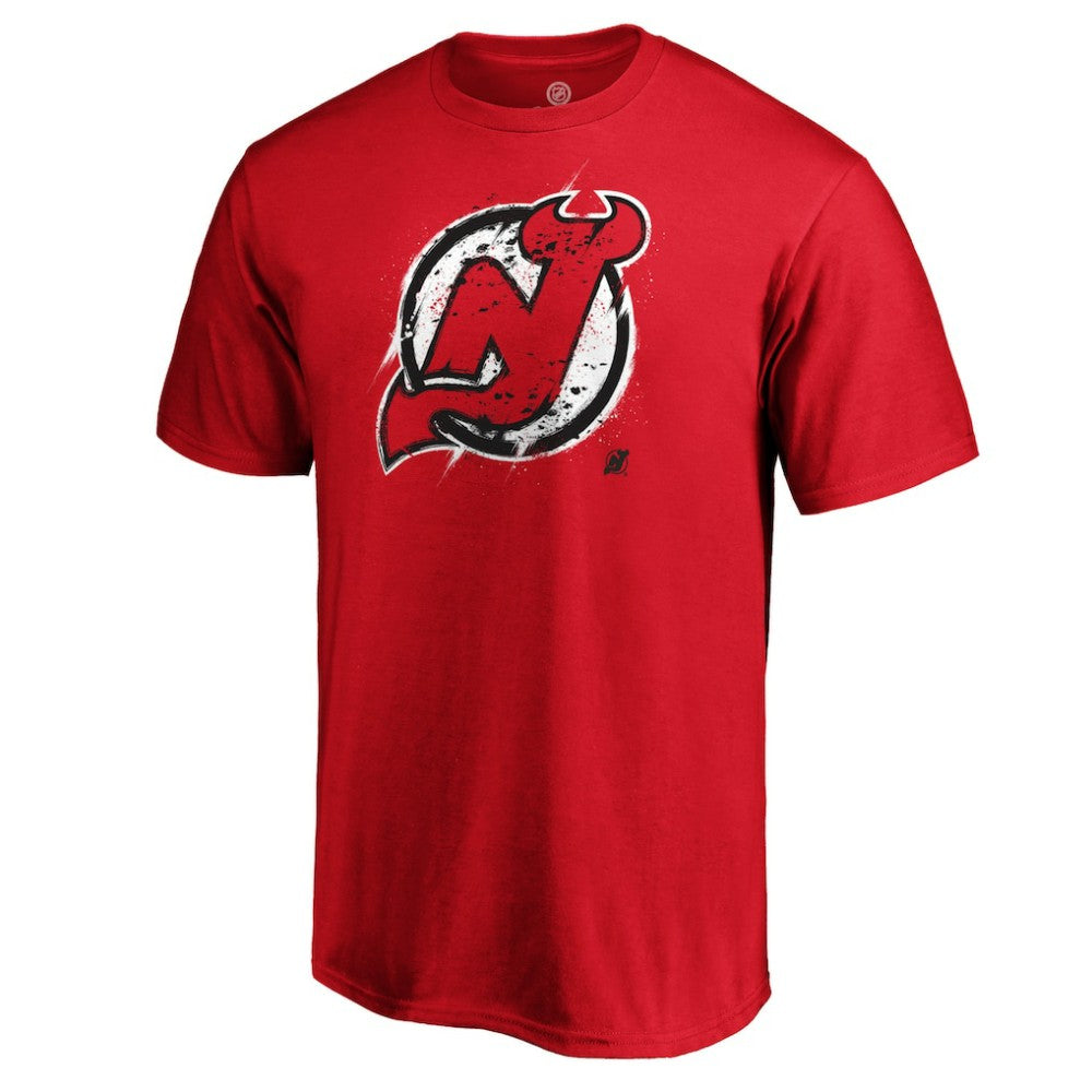 New Jersey Devils Splatter Logo T-Shirt - Red - NHL 202545520