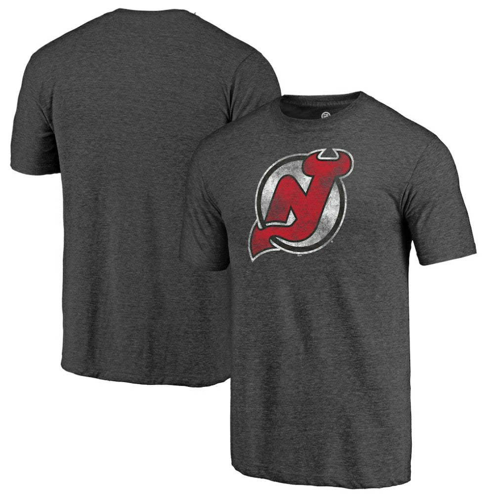 New Jersey Devils Distressed Tri-Blend T-Shirt - Charcoal - NHL 202545526