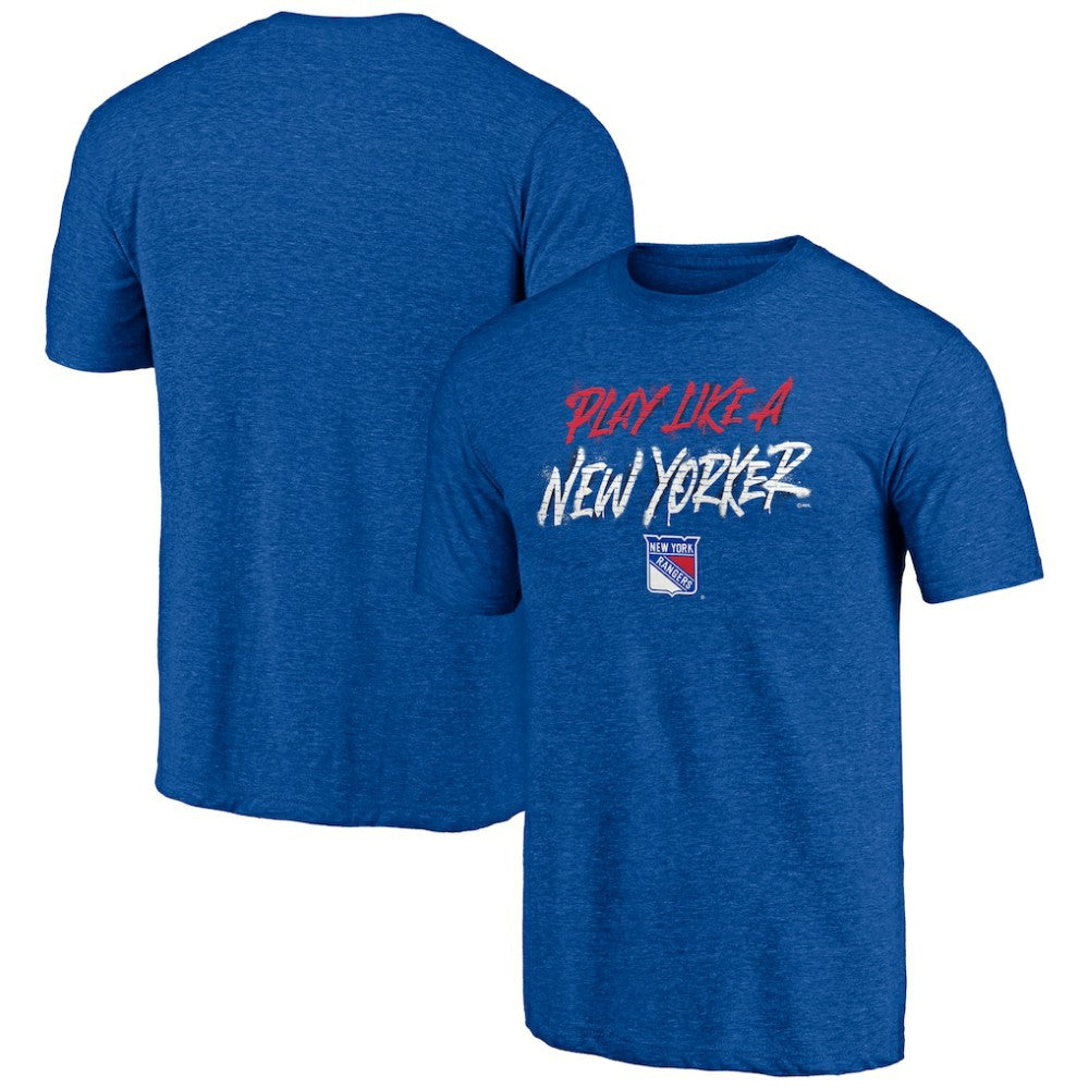 New York Rangers Shoot to Score Tri-Blend T-Shirt - Blue - NHL 202545540