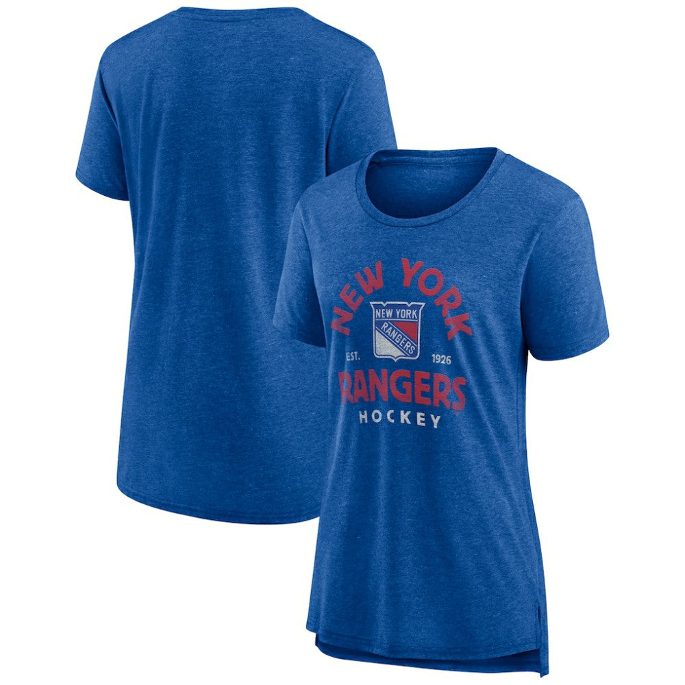 New York Rangers Women's Vintage Arch Tri-Blend T-Shirt - Blue - NHL 202545542