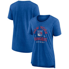 New York Rangers Women's Vintage Arch Tri-Blend T-Shirt - Blue - NHL 202545542