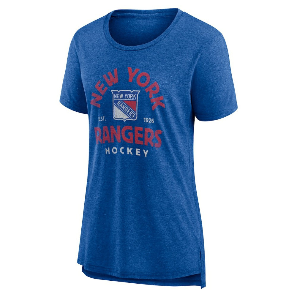 New York Rangers Women's Vintage Arch Tri-Blend T-Shirt - Blue - NHL 202545542