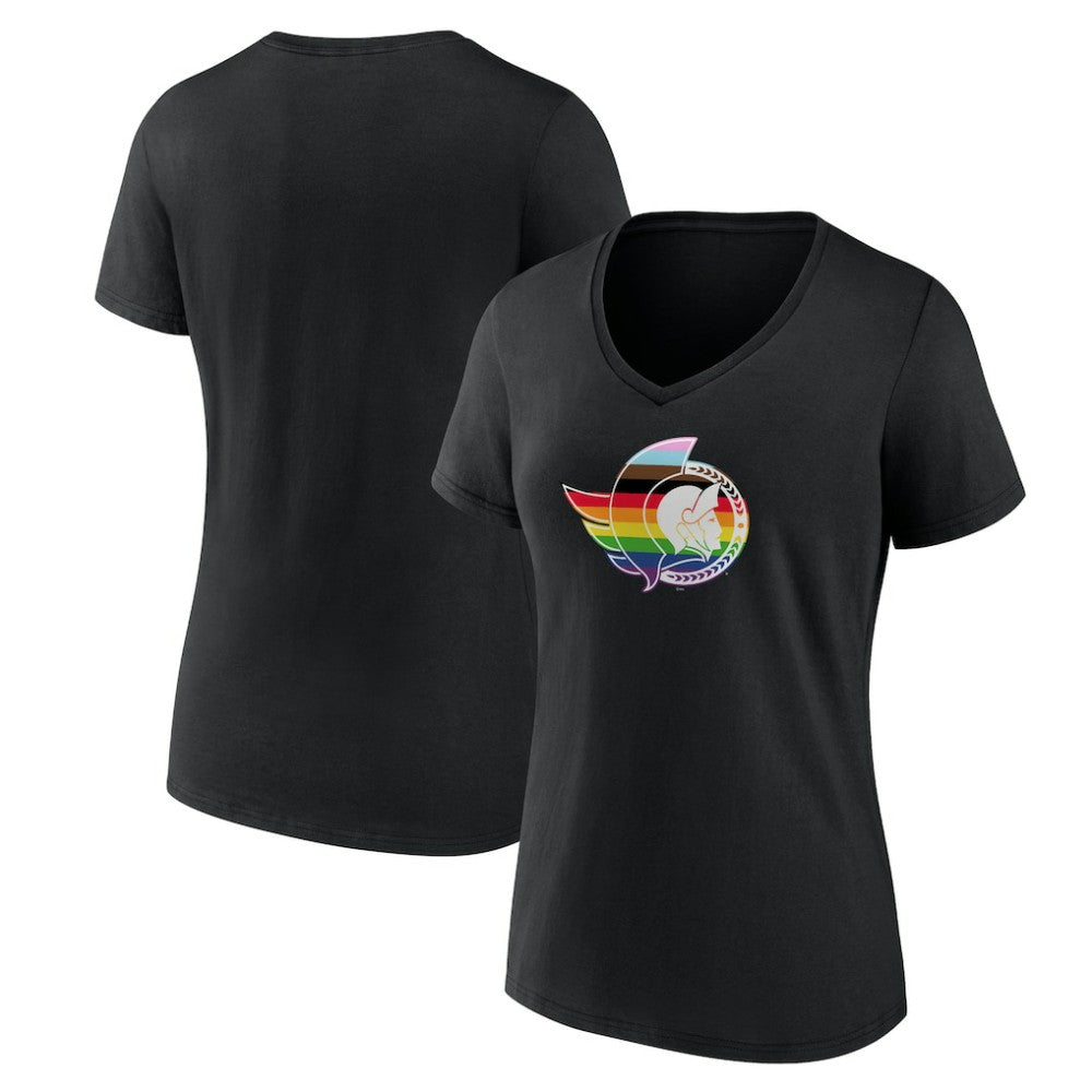 Ottawa Senators Women's NHL Pride V-Neck T-Shirt - Black - NHL 202545547
